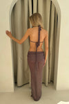 Palma Metallic Knit Set in Chocolate