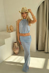 Shiloh Metallic Knit Set in Blue