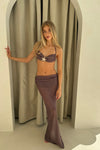 Palma Metallic Knit Set in Chocolate