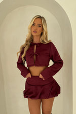 Blanca Top in Burgundy Suede