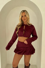 Blanca Top in Burgundy Suede