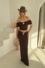 Serene Short Sleeve Set in Chocolate Jersey