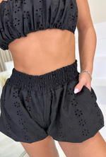 Giselle Bloomers Set in Black Broderie