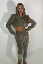 ALEXA Classic Jogger Set in Khaki Velour