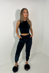 BELLA Classic Jogger Set in Black Velour